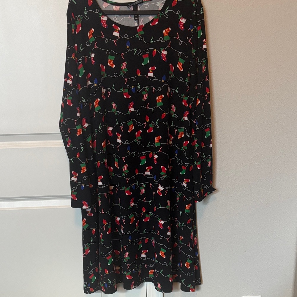 Allison Brittney Plus Black Holiday Dress Christmascore teachercore 2X